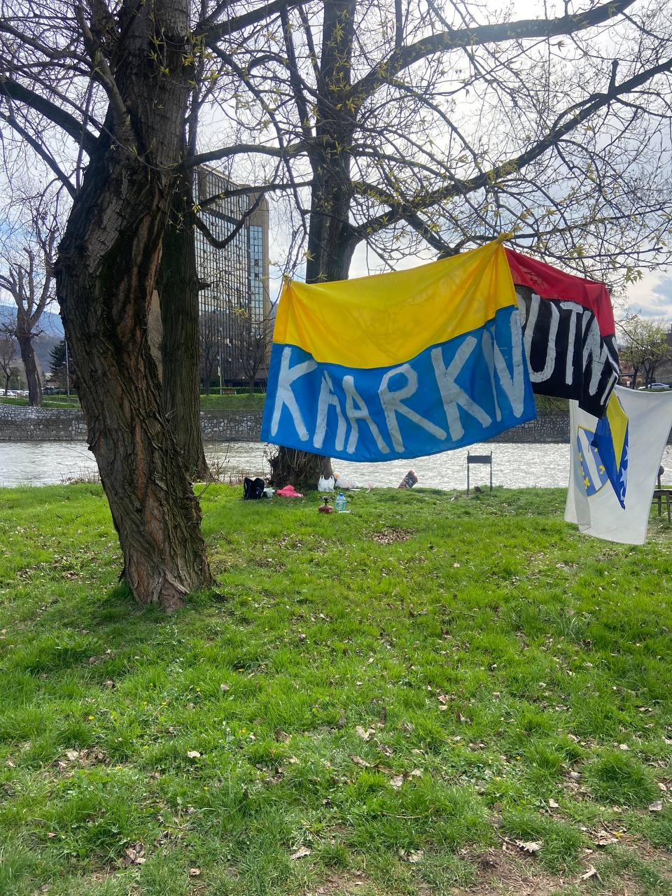 Прогулянка вулицями міста. Наші прапори у парку